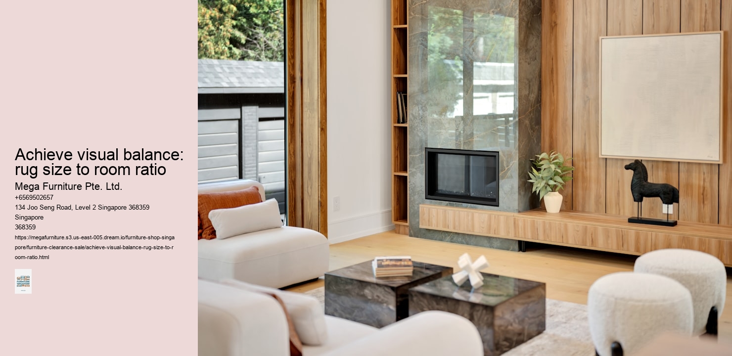 Achieve visual balance: rug size to room ratio