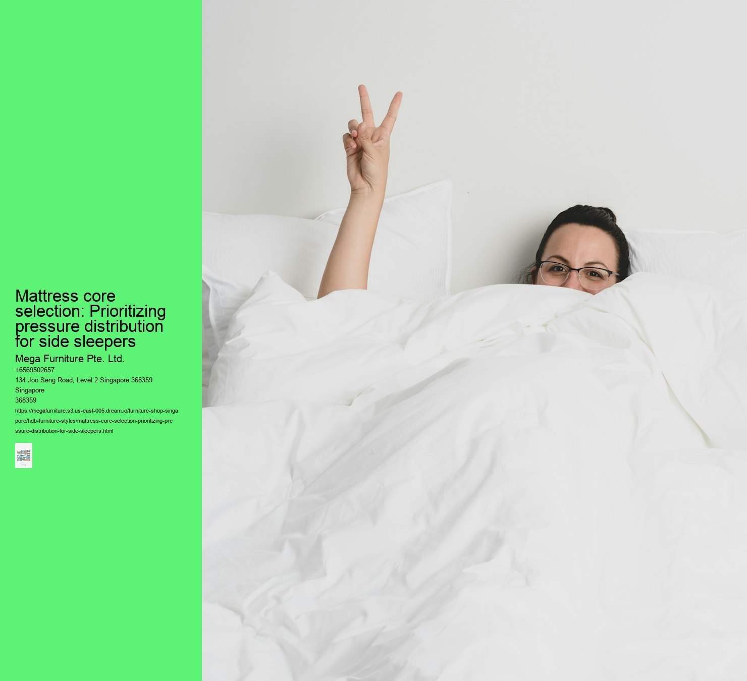 Mattress core selection: Prioritizing pressure distribution for side sleepers