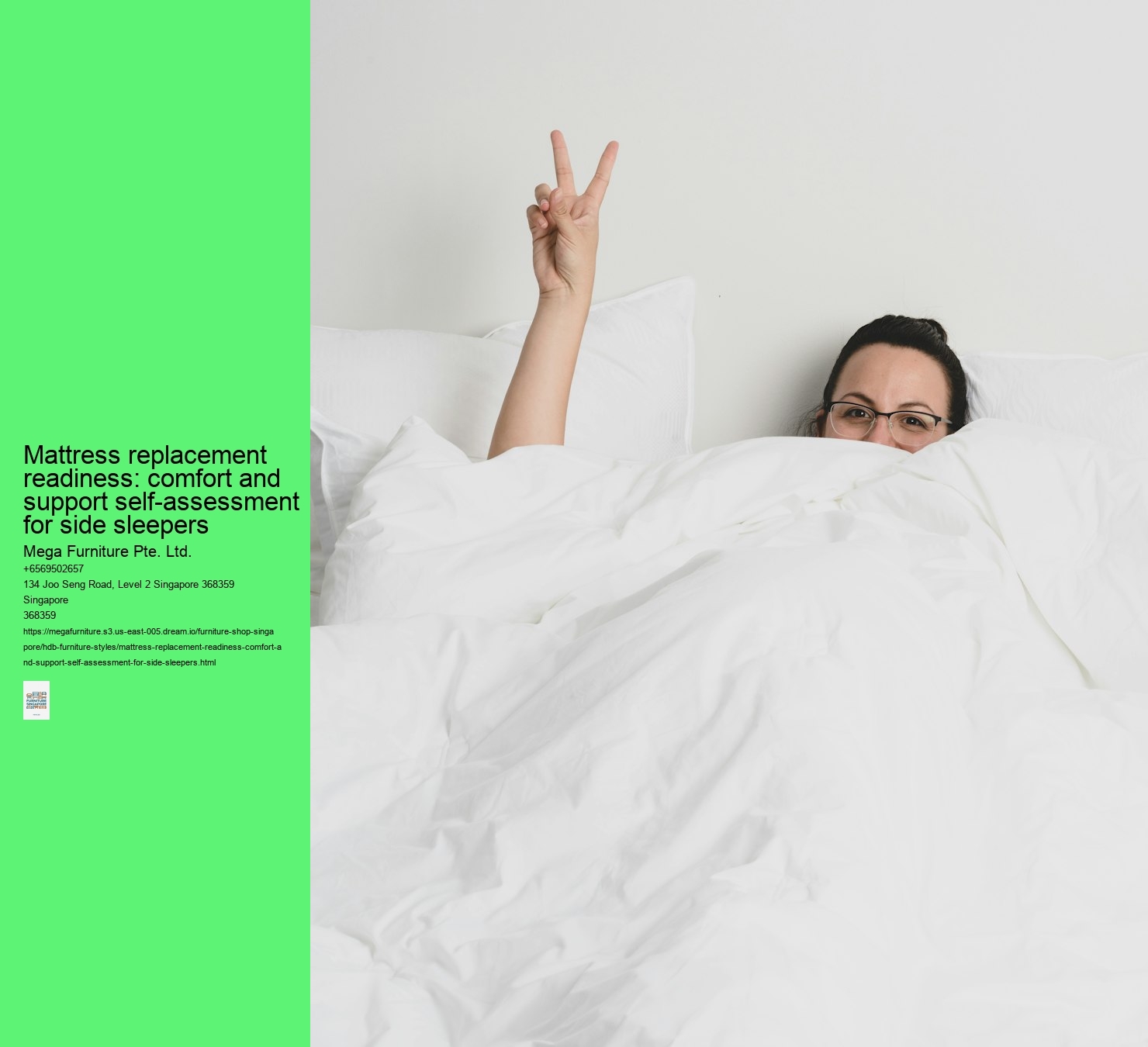 Mattress replacement readiness: comfort and support self-assessment for side sleepers
