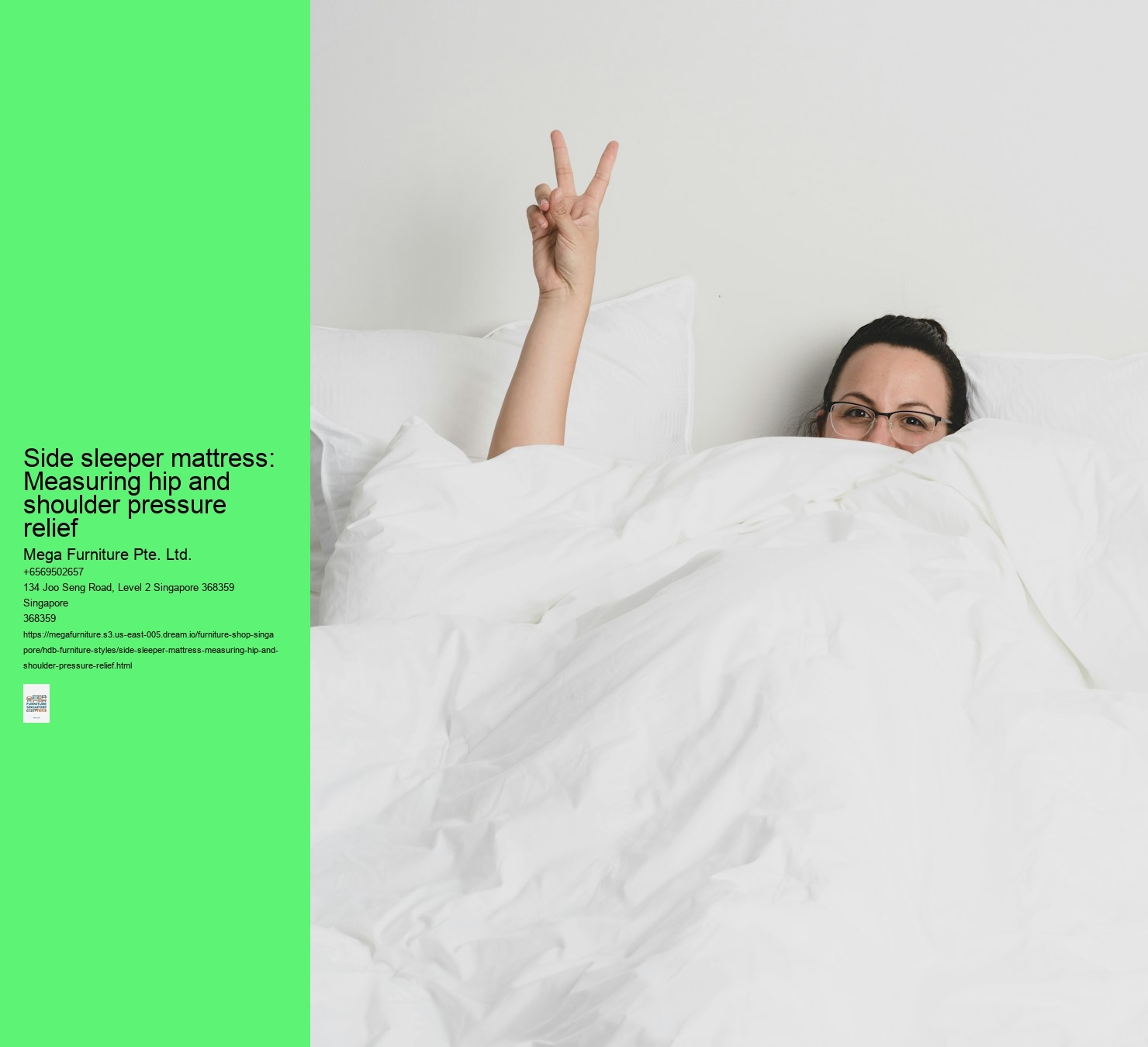 Side sleeper mattress: Measuring hip and shoulder pressure relief